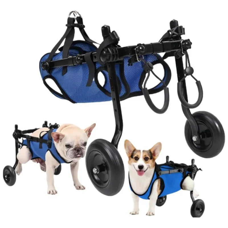 Adjustable Lightweight Dog Wheelchair For Back Legs Rehabilitation Outdoor Mobility Aid For Small Pets Cart Wheels Hip Support