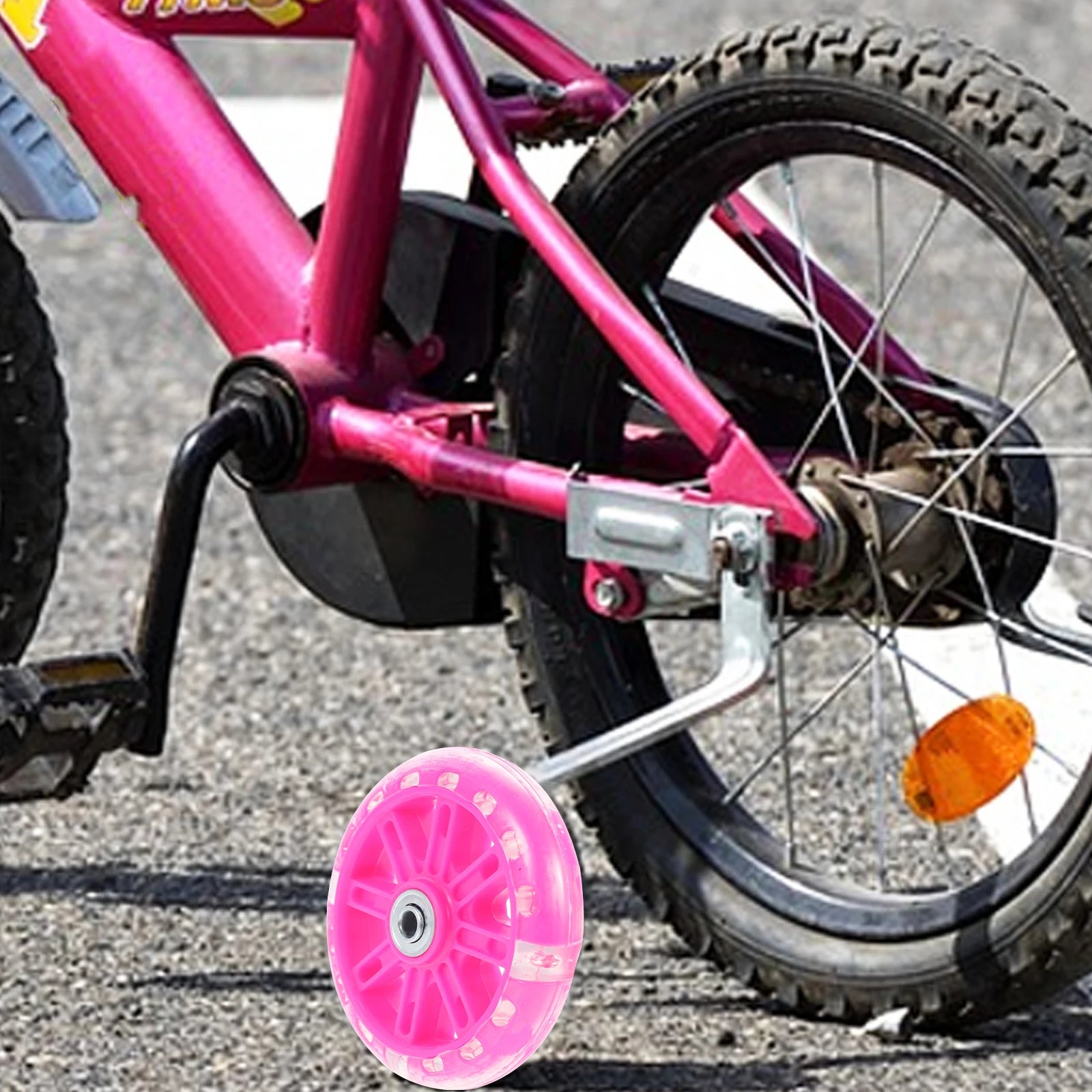 1Set Training Wheels for Bike Enhanced Stability Thickened Wheel Design Secure Bracket Ride Smoothly Safe Cycling
